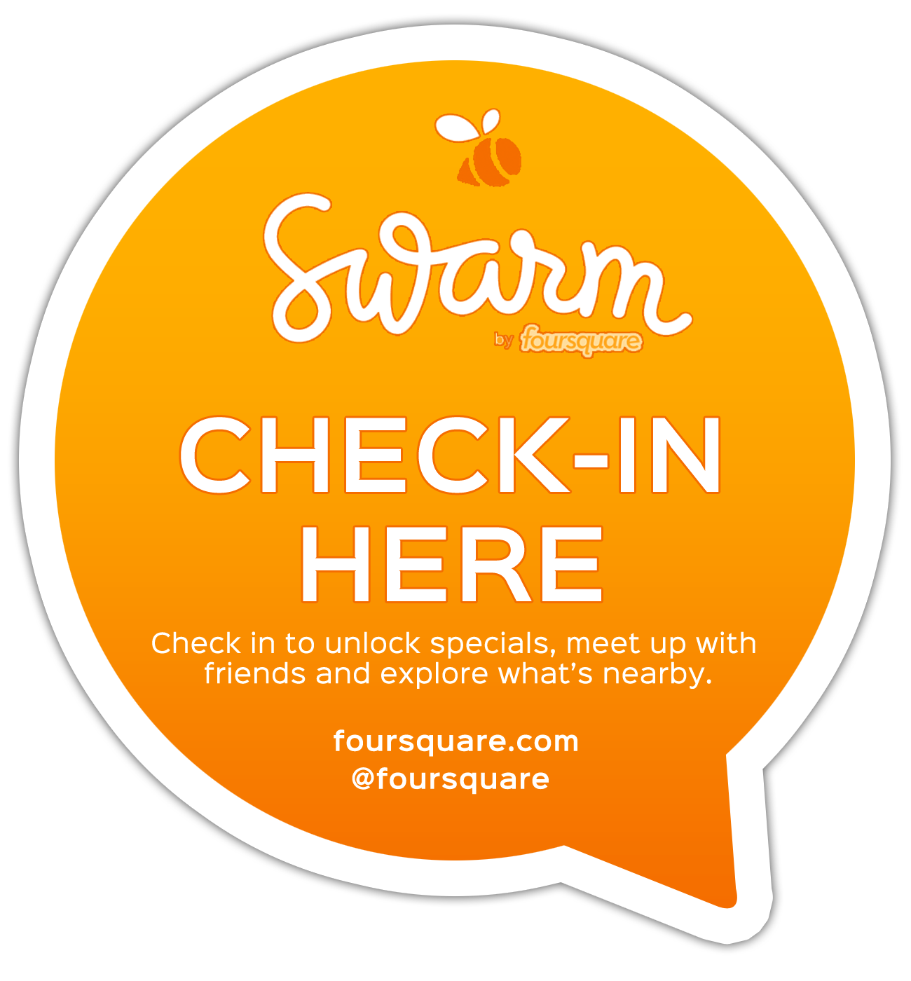 Swarm Checkin Sticker Design