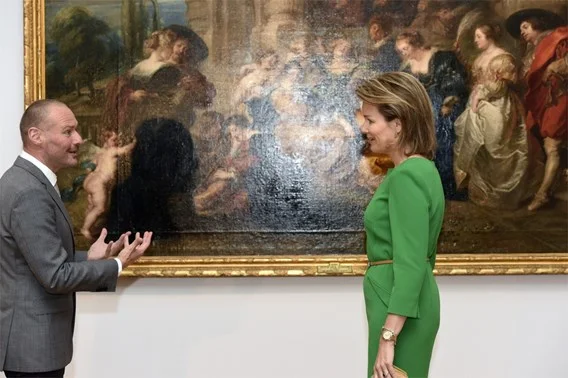 Queen Mathilde of Belgium visits the exhibition Sentation and Sensuality, Rubens and his Heritage of Belgian painter Peter Paul Rubens