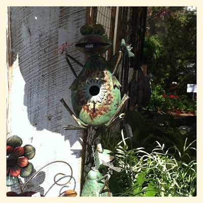 metal frog at Summerville Flowertown Festival