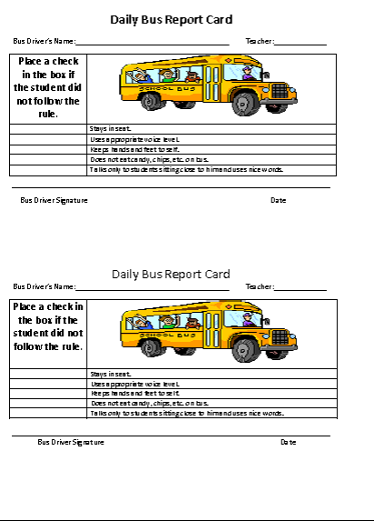bus card template the speech ladies daily bus report cards bus card template the speech ladies daily bus report cards
