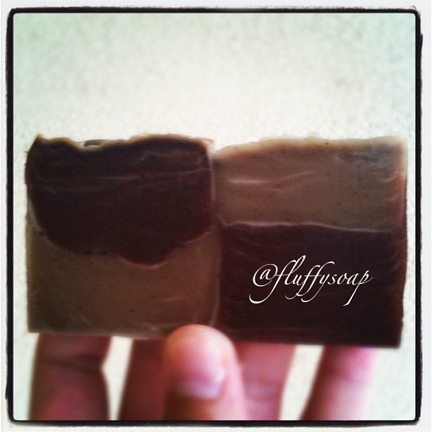 Coffee and cocoa powder soap