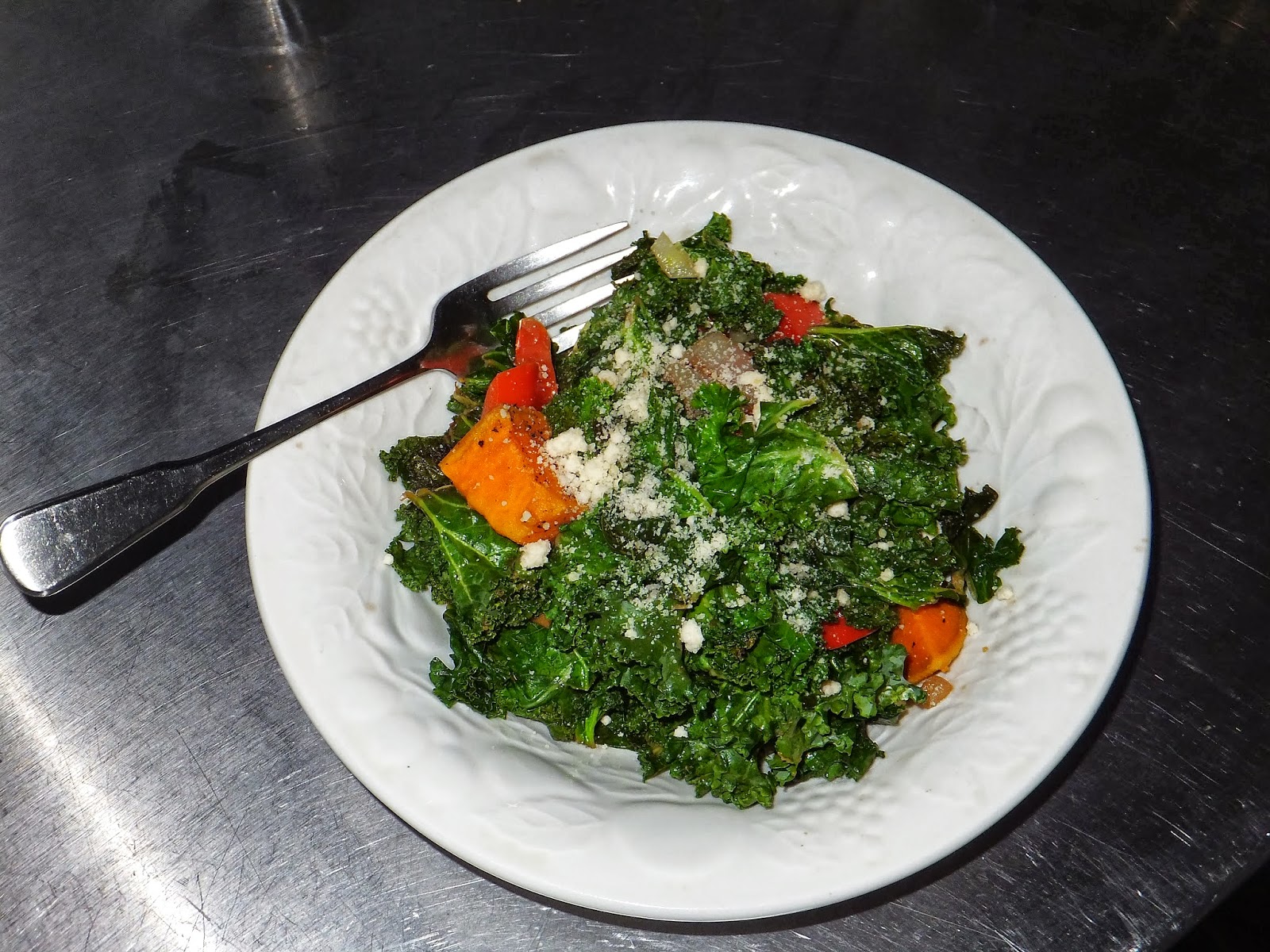 Foodhedonist Tasty Kale Salad with Balsamic Vinegar & Sweet Potato