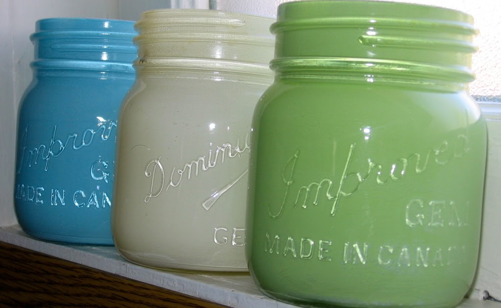 Little Katie on the Prairie Spray Painted Mason Jars
