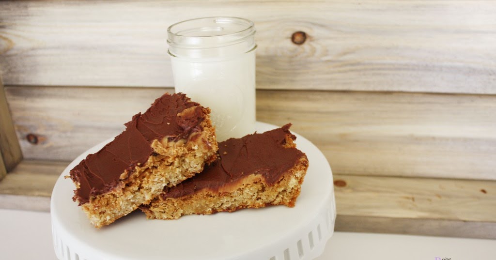 Peanut Butter Cookie Bars with Chocolate Frosting {Recipe} BeingBrook
