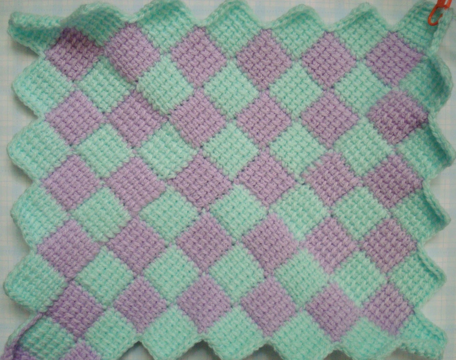 Adrialys Handmade Creations Works in Progress Entrelac Crochet Blanket