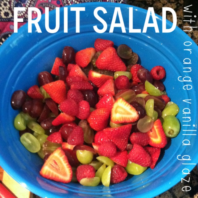 amber cooks fruit salad with orange vanilla glaze
