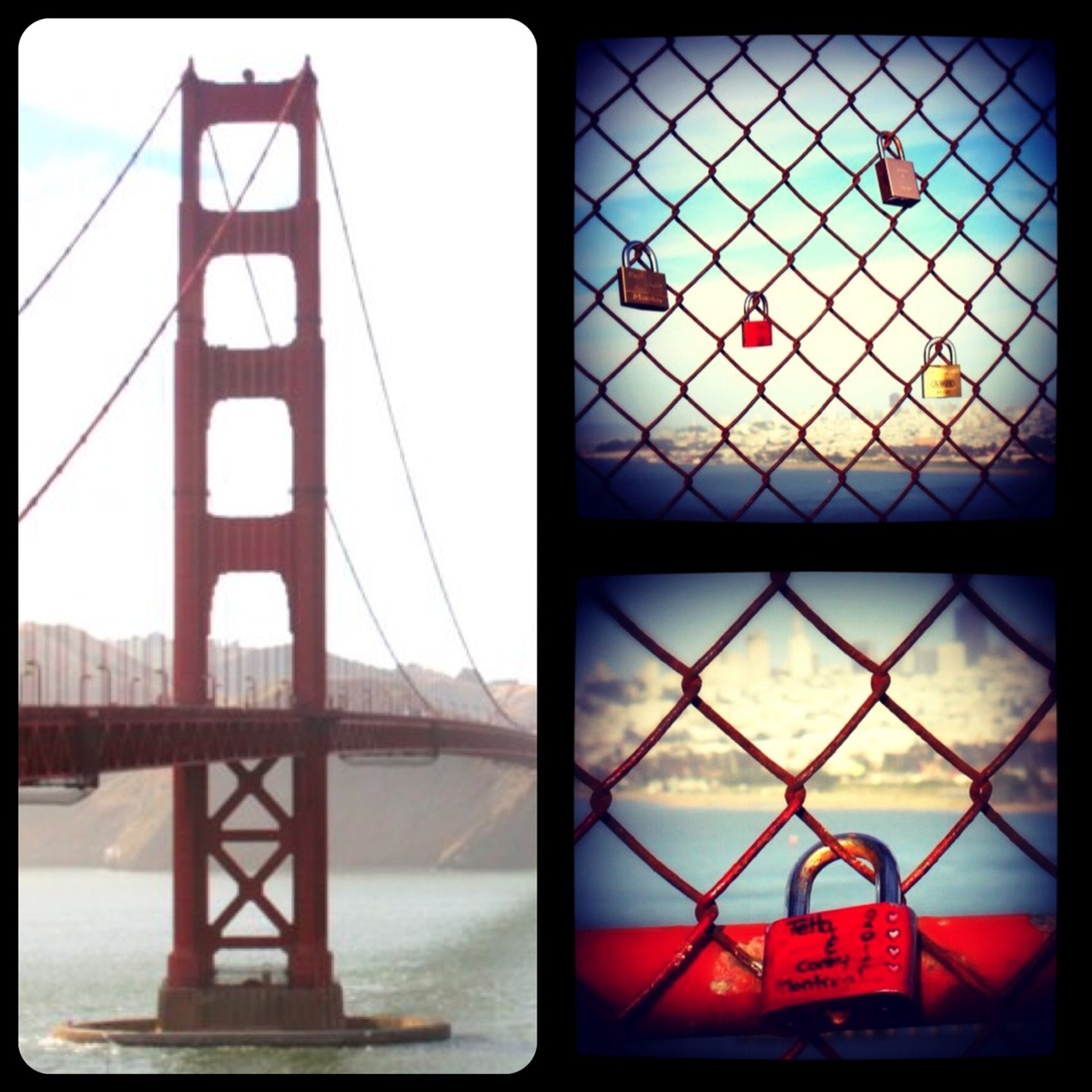 Love locks on Golden Gate