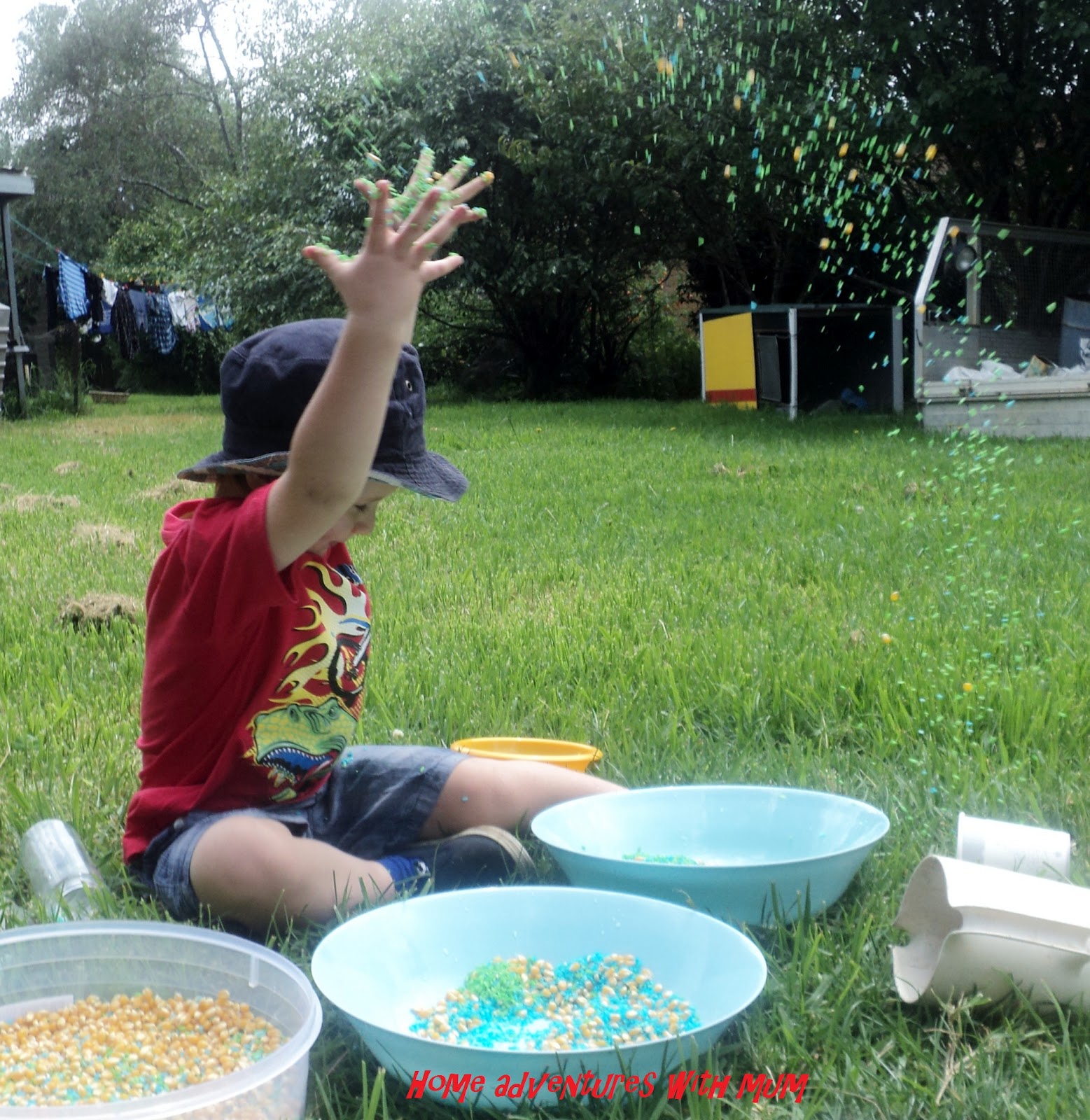 Rice Sensory Play With Funnels {Fine Motor Fun!}