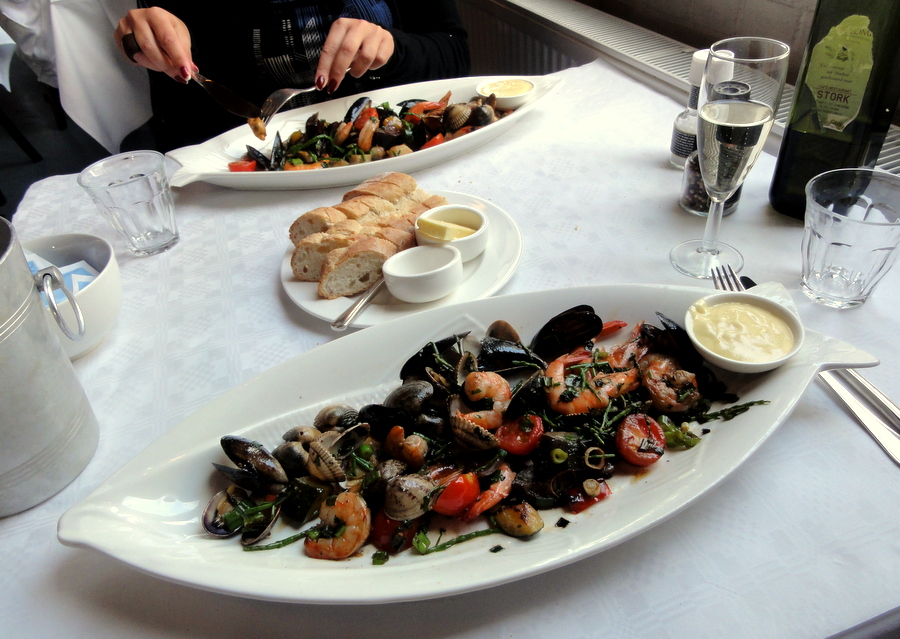 Shellfish Seafood Dinner at the Stork Restaurant in Amsterdam North
