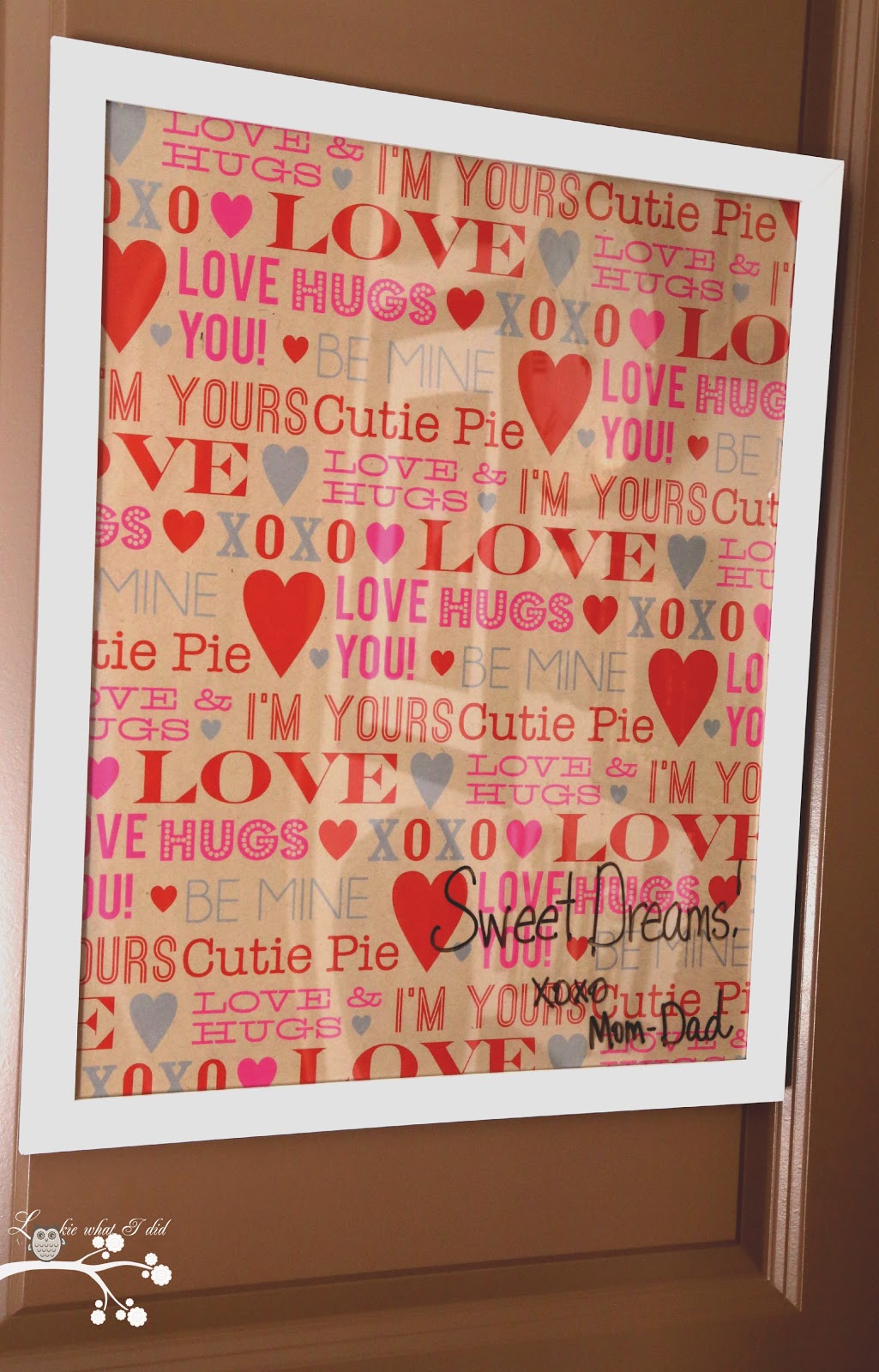 Lookie What I Did Valentine's Day Dry Erase Board