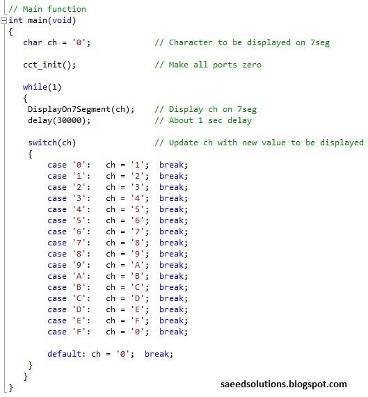 How to implement free running counter in 8051 using seven segment