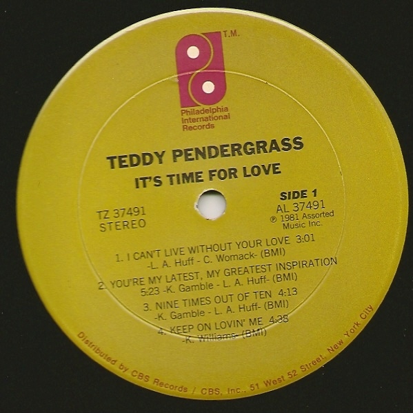 Music Crates Teddy Pendergrass ‎ It's Time For Love 1981