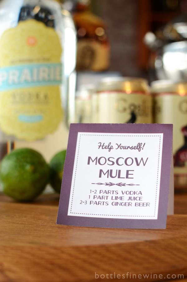moscow mule cocktail recipe printable sign