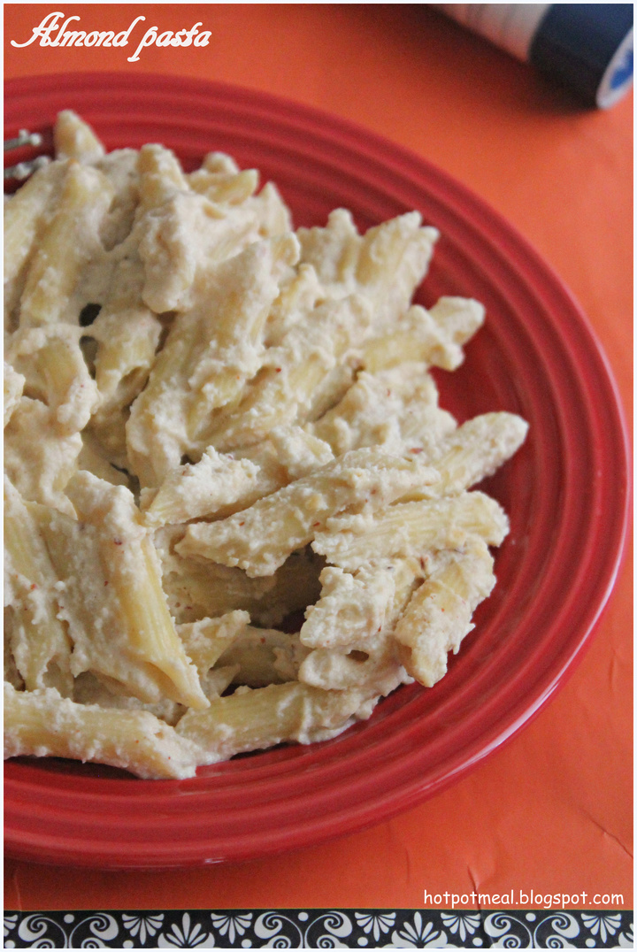 Hot pot cooking Almond pasta