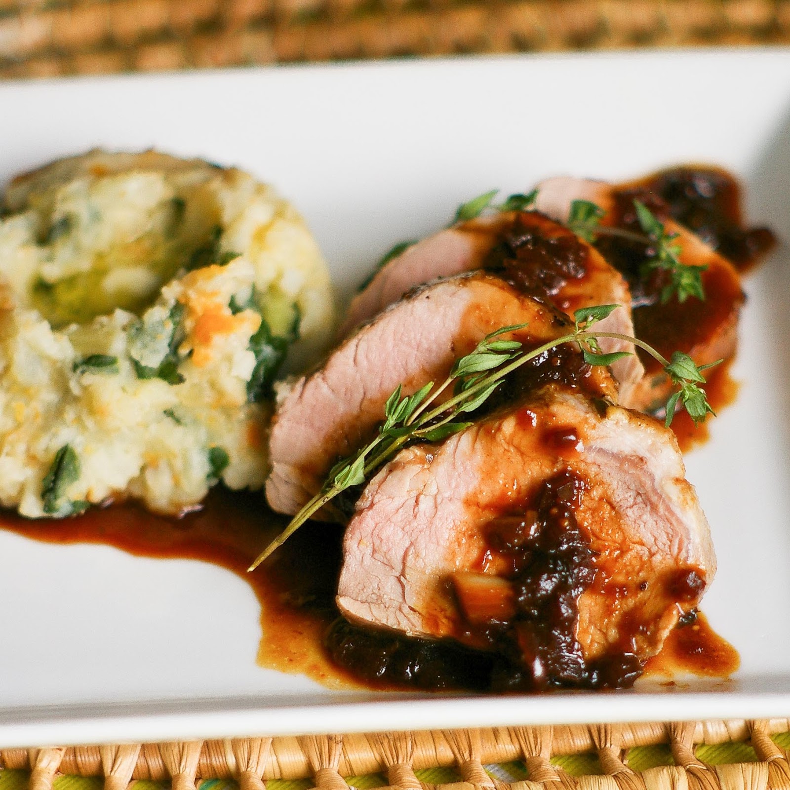 The Yum Yum Factor Fig Chili Glazed Pork Tenderloin and Colcannon My Way