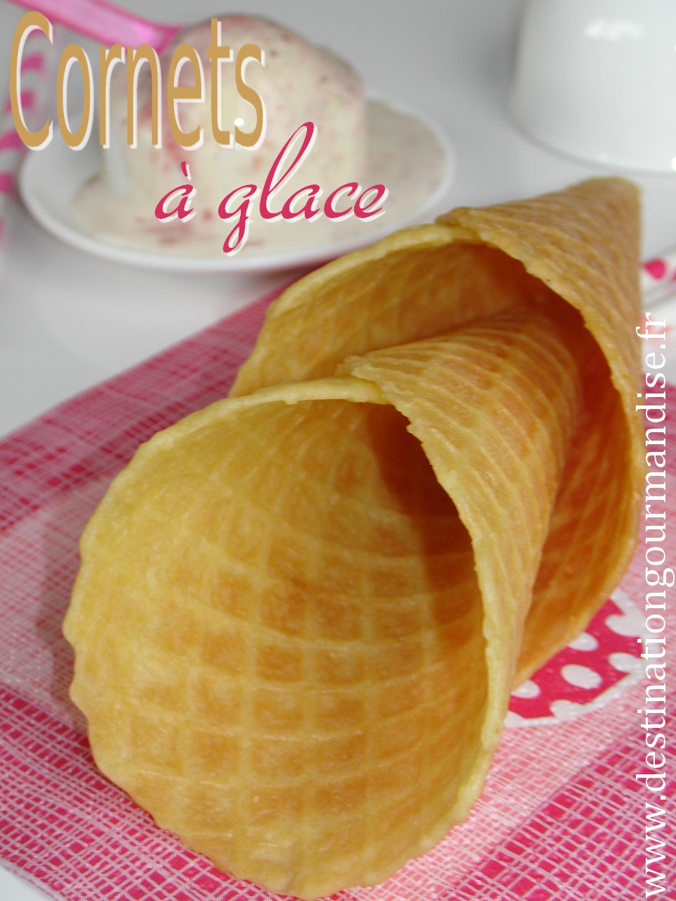 Destination gourmandise à glace en gaufrette
