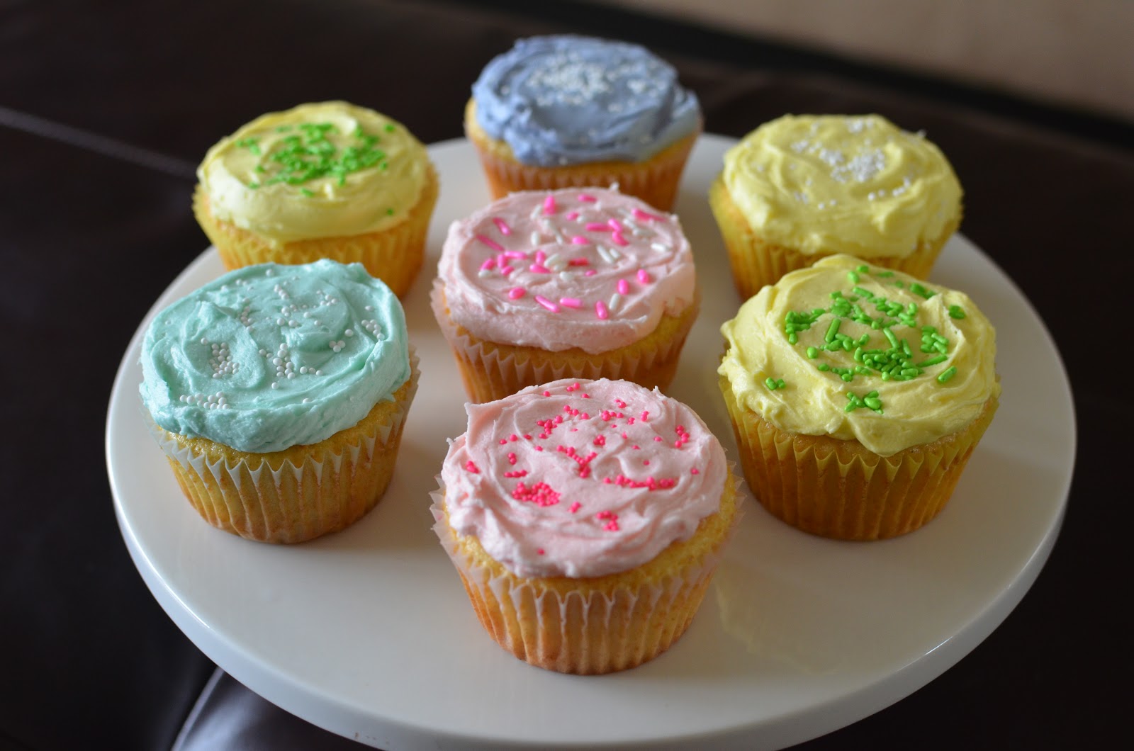 Playing with Flour Vanilla bean cupcakes with buttercream frosting for