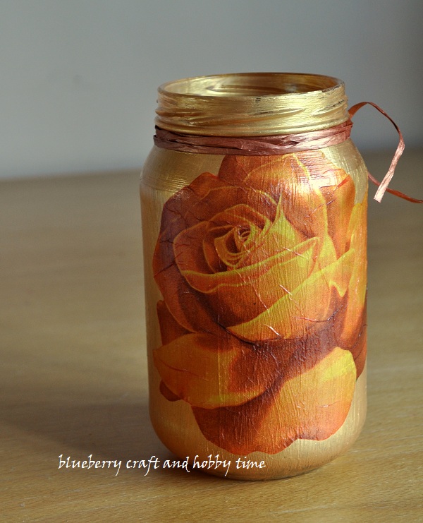 Blueberry Craft and Hobby Time Decoupage Glass Jar Tutorial