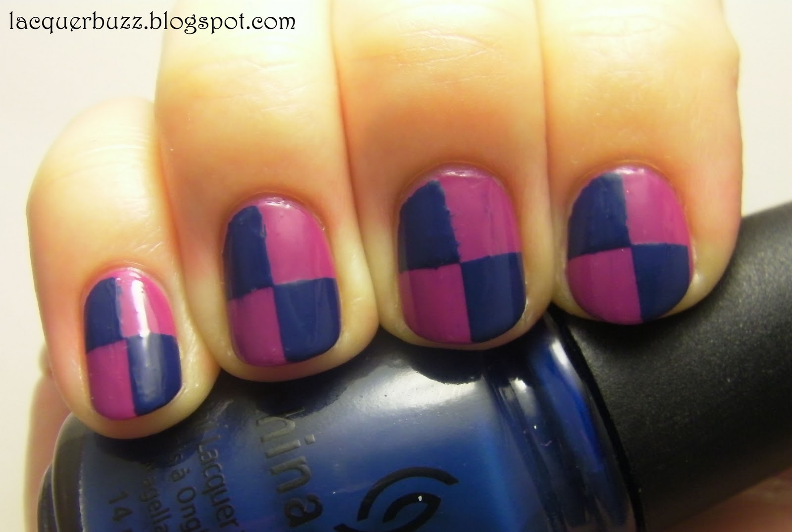 Lacquer Buzz Checkered nails