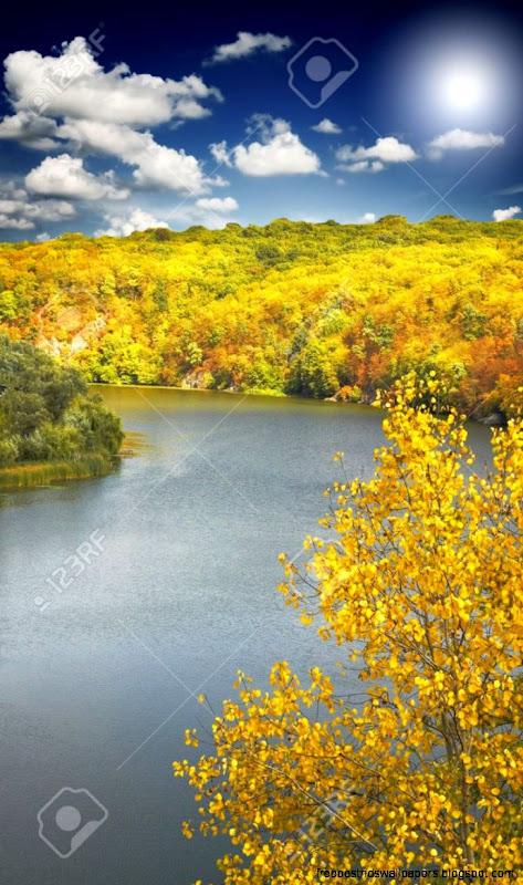 Amazing Autumn Sunset Above Of River forest And Mountains Stock Amazing Autumn Sunset Above Of River forest And Mountains Stock
