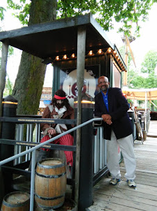 At entrance to the  "Pirate Ship Restaurant" in Tivoli Garden in Copenhagen.