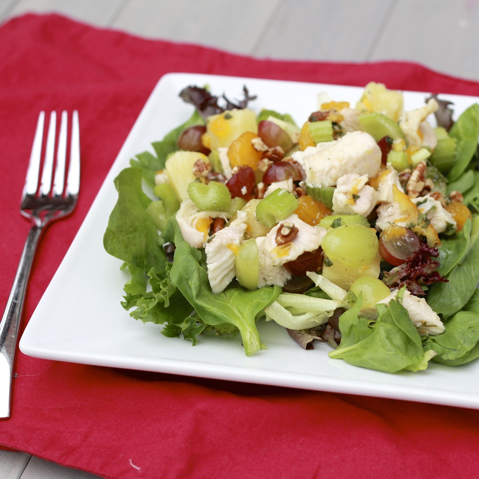 mixed fruit chicken salad