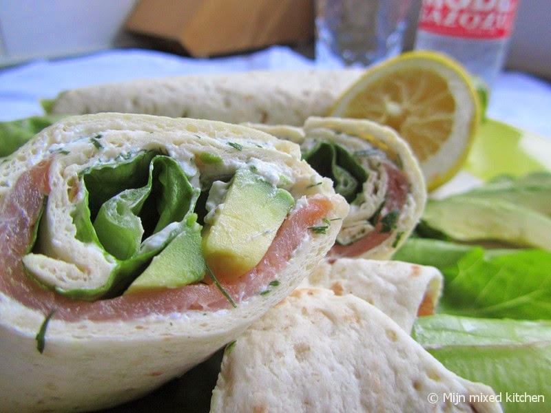 Mijn mixed kitchen Zalmwraps met avocado en kruidenroomkaas
