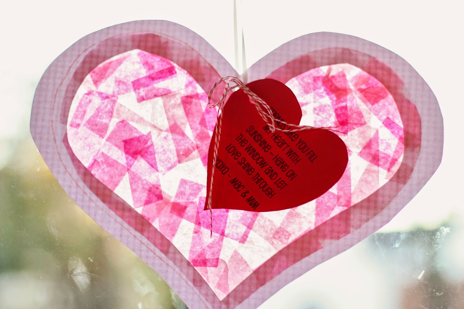 Running from the Law DIY Valentine Heart Suncatchers