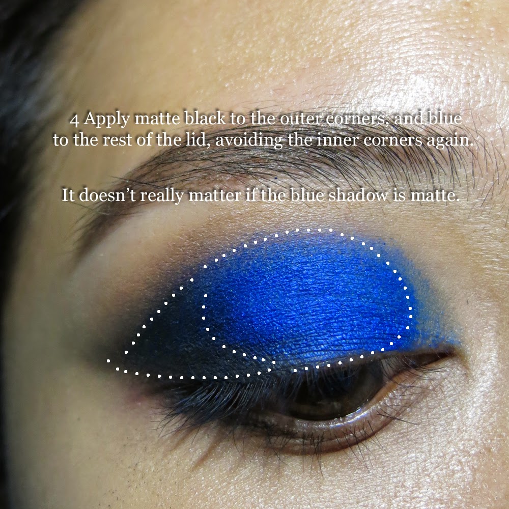 The Makeup Box Sparkly Cobalt Blue Eye with and without Freshlook