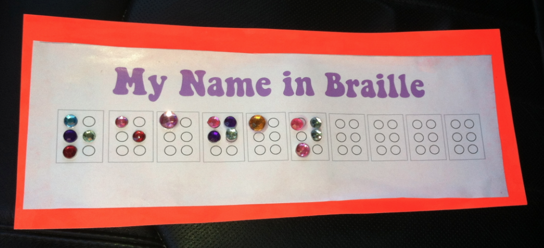 Writing my name in braille