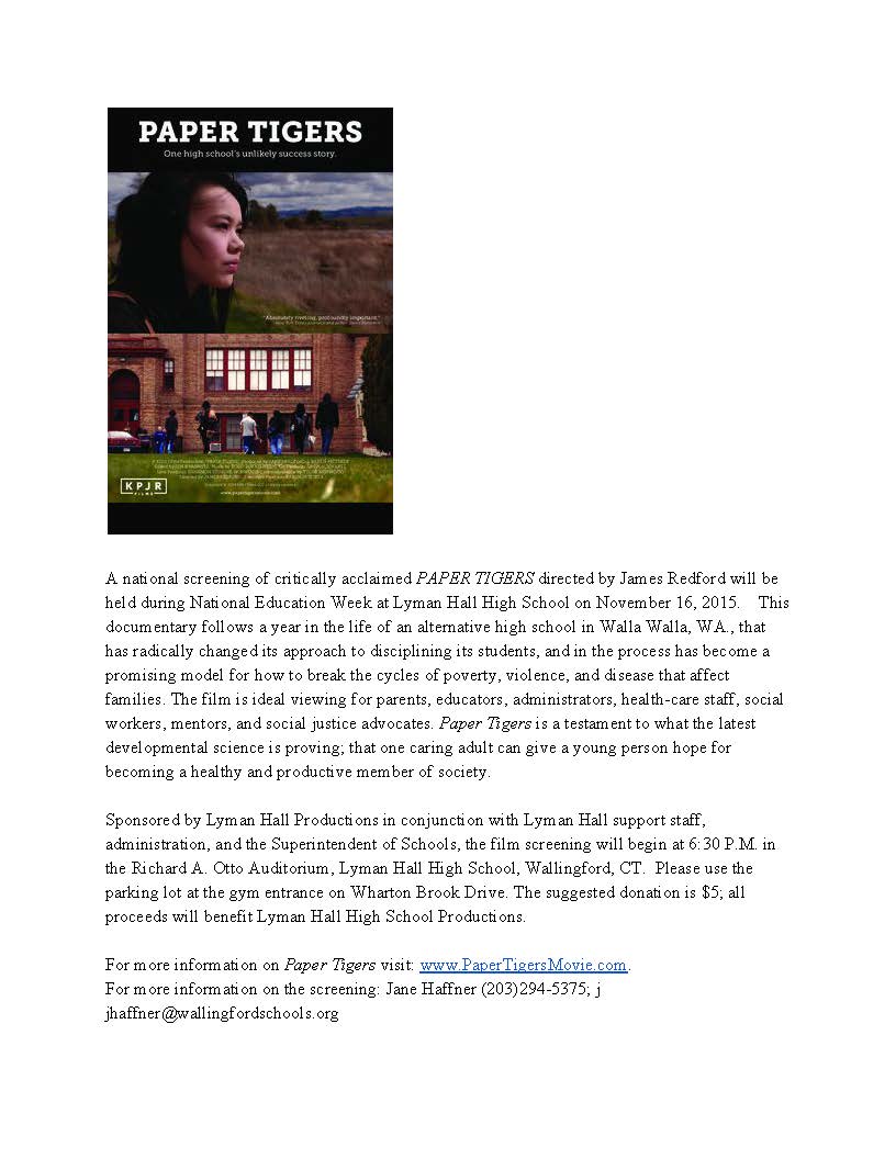 Wallingford SystemWide Parent Teacher Advisory Council National