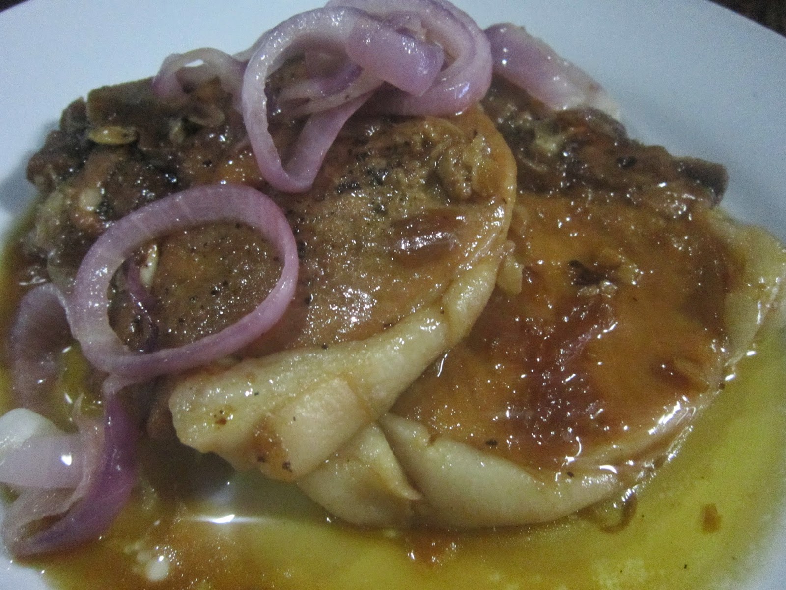 BRAISED PORK CHOPS in HONEY LEMON SAUCE