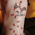 Falling petals tattoo on side body