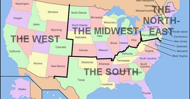 HISTORICAL MAPS: Regions of United States of America