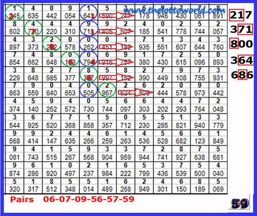 Thai Lottery Chart Paper