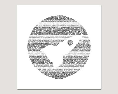 space ship silhouette on a circle of text