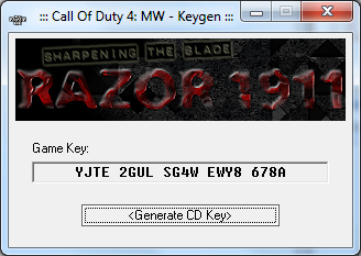 CALL OF DUTY 4 MODERN WAFARE serial key or number