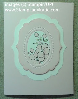 Card made with Stampin'UP! Framelits, embossing folder and Bordering on Romance Stamp Set