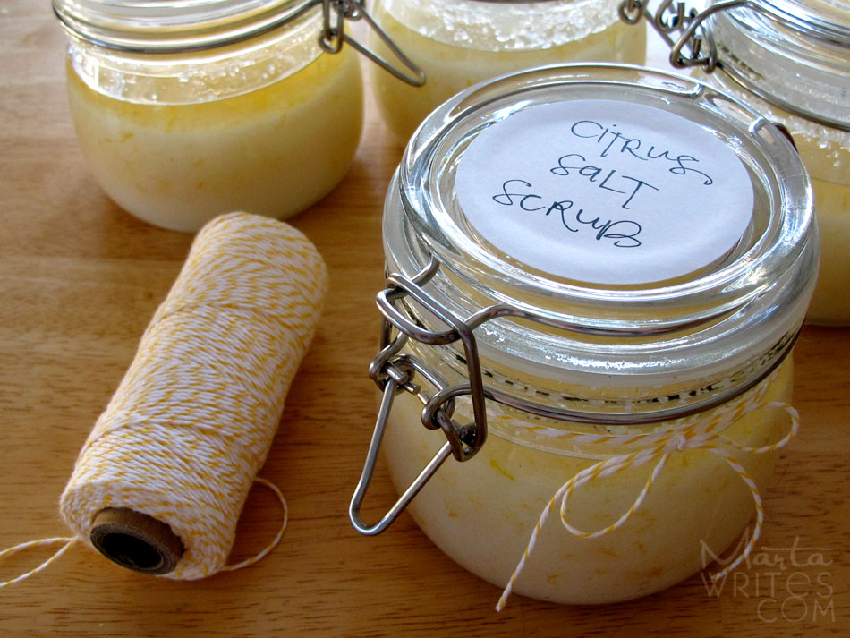 marta writes citrus salt body scrub recipe