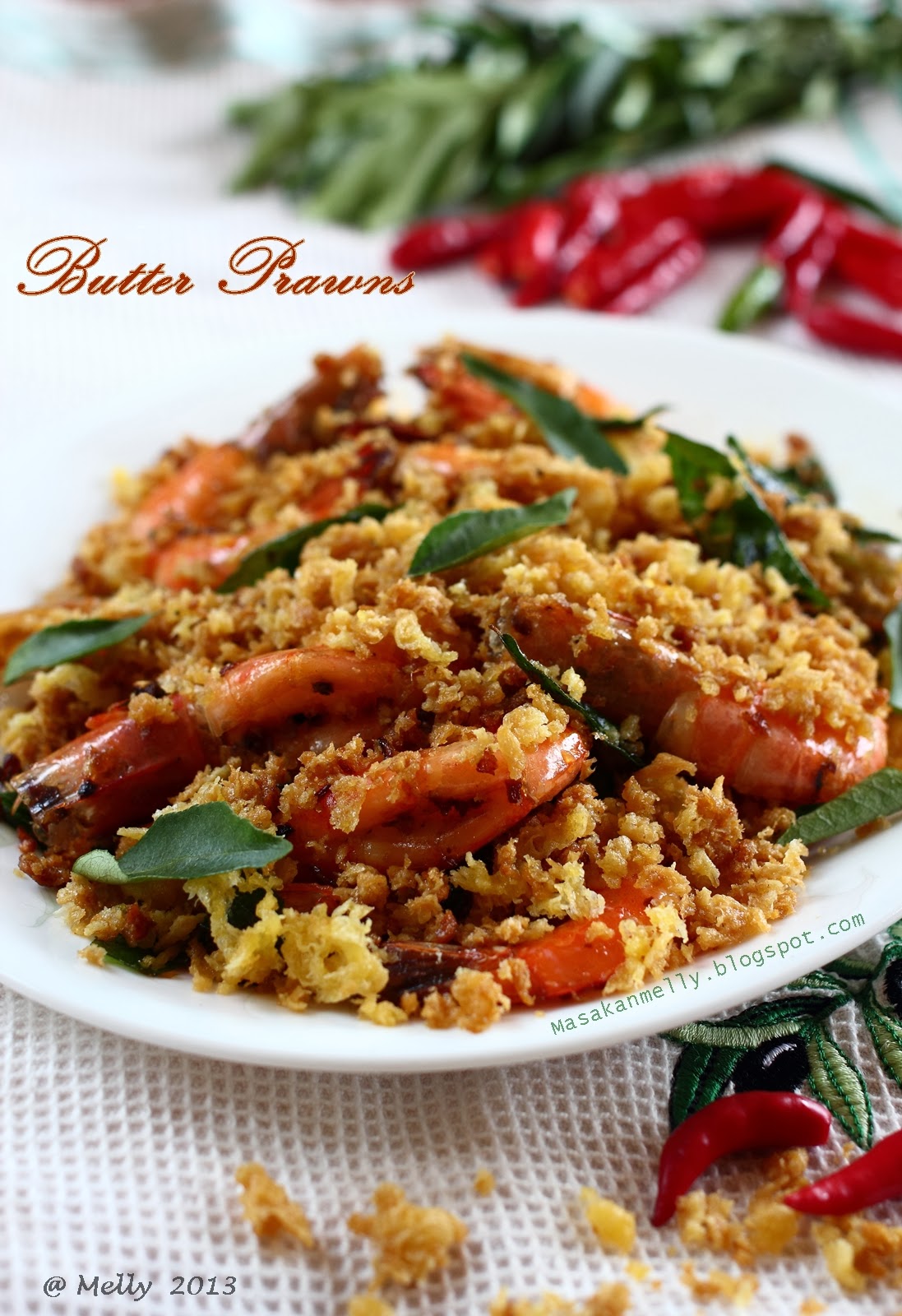 Masakan Melly Butter Prawns Chinese Style With Egg Floss