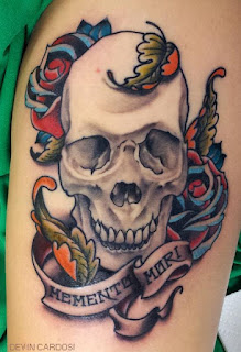 Memento Mori tattoo / skull tattoo / tattoo on the arm