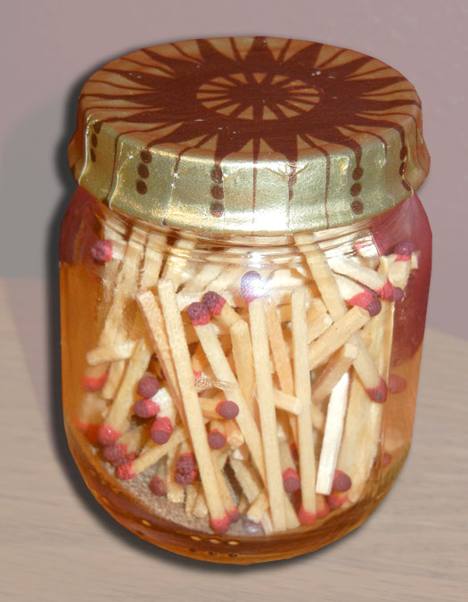 TurbosnTiaras Couture and Crafts Baby Jar Match Stick Container
