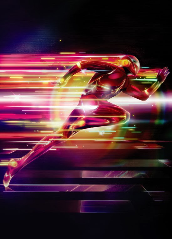 Create a glowing superhero Create a glowing superhero