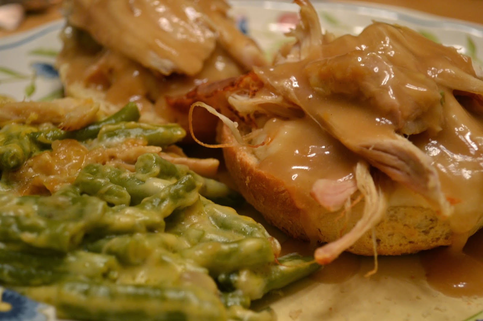 Leftover Open Faced Turkey and Mashed Potato Sandwiches
