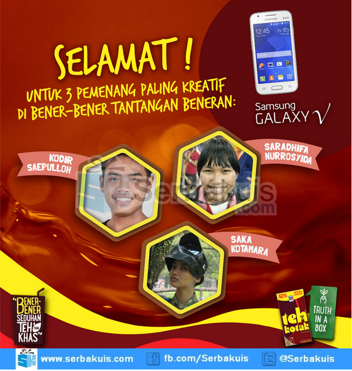 Pemenang 3 SAMSUNG Galaxy V dari Teh Kotak Activity Pemenang 3 SAMSUNG Galaxy V dari Teh Kotak Activity