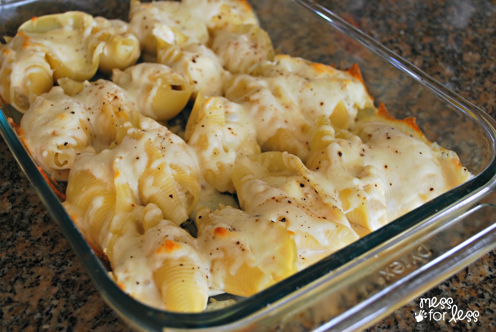 Chicken Alfredo Stuffed Shells Mess For Less