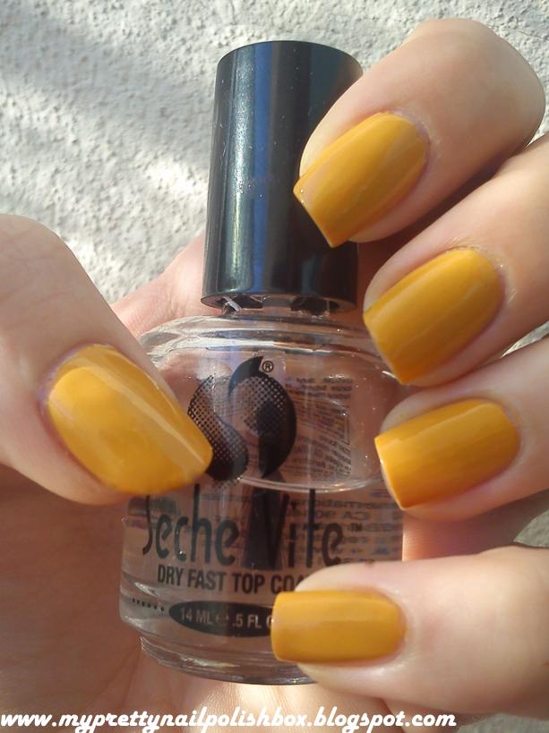 My Pretty Nail Polish Box FOTD Yellow Mustard Franken + nail art