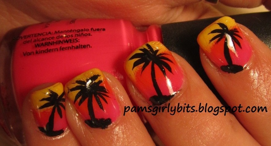 Girly Bits: Tropical Nail Art - Palm Trees