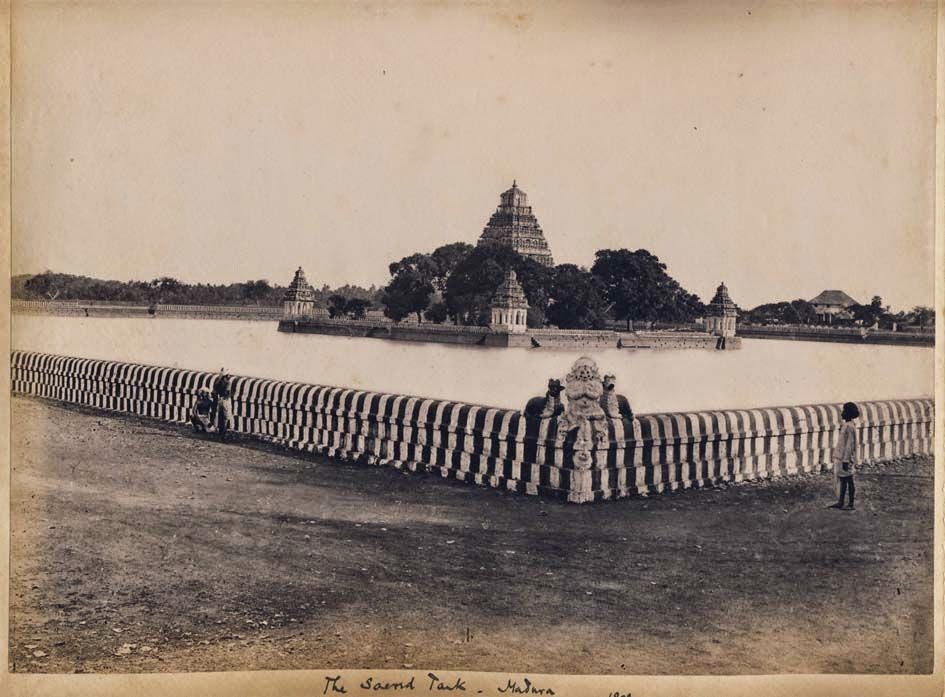 The Sacred Tank and Temple Madurai, Tamil Nadu, 1898 Old Indian Photos
