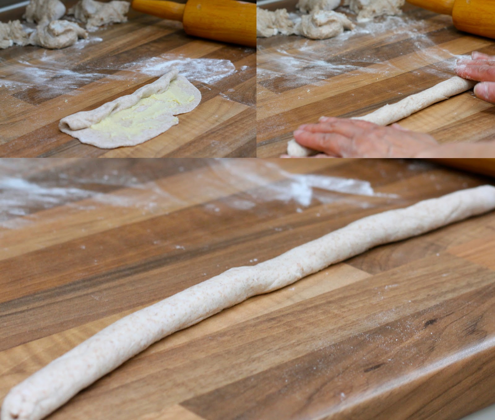 Rolling paratha dough